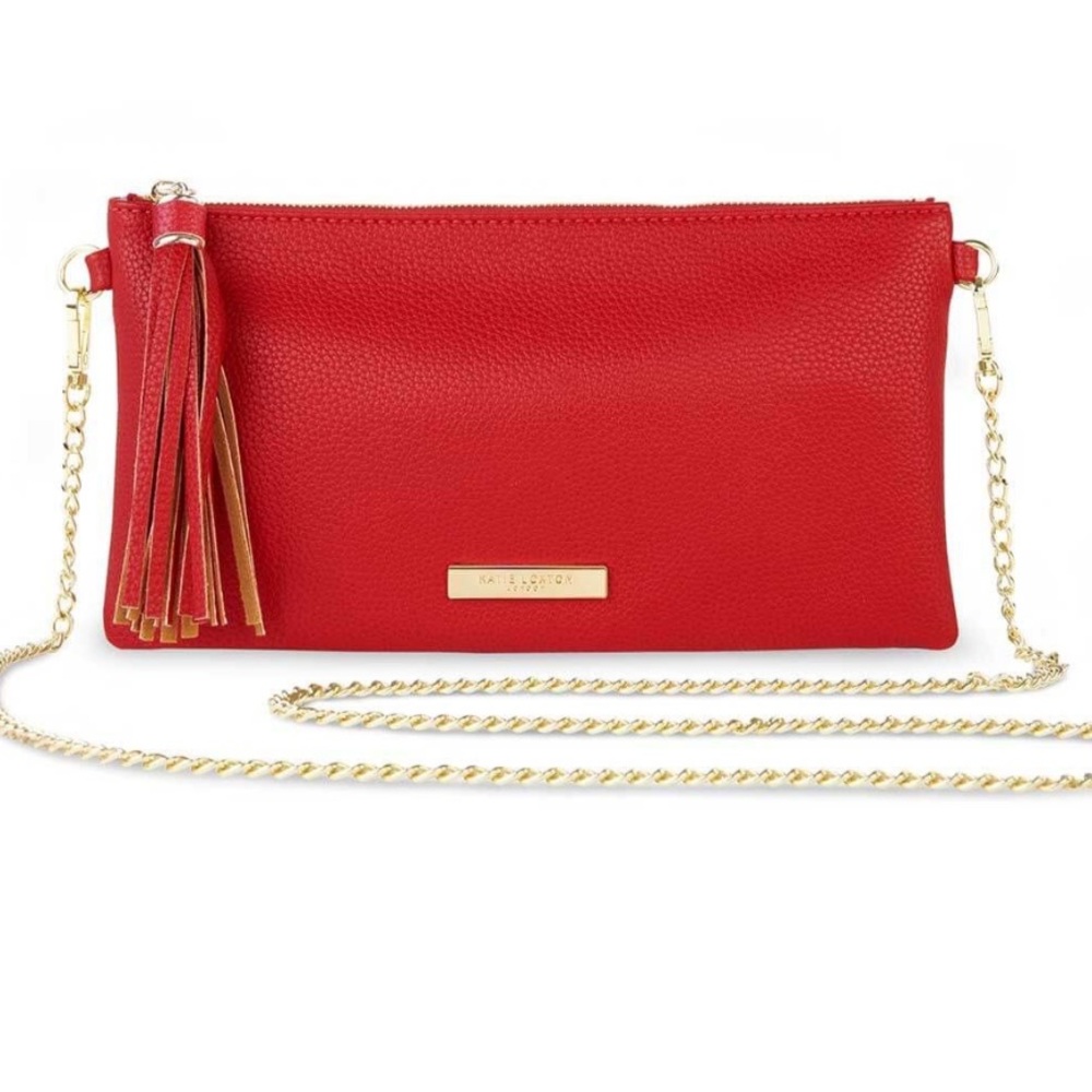 Katie Loxton Freya Tassel Crossbody Bag | Red